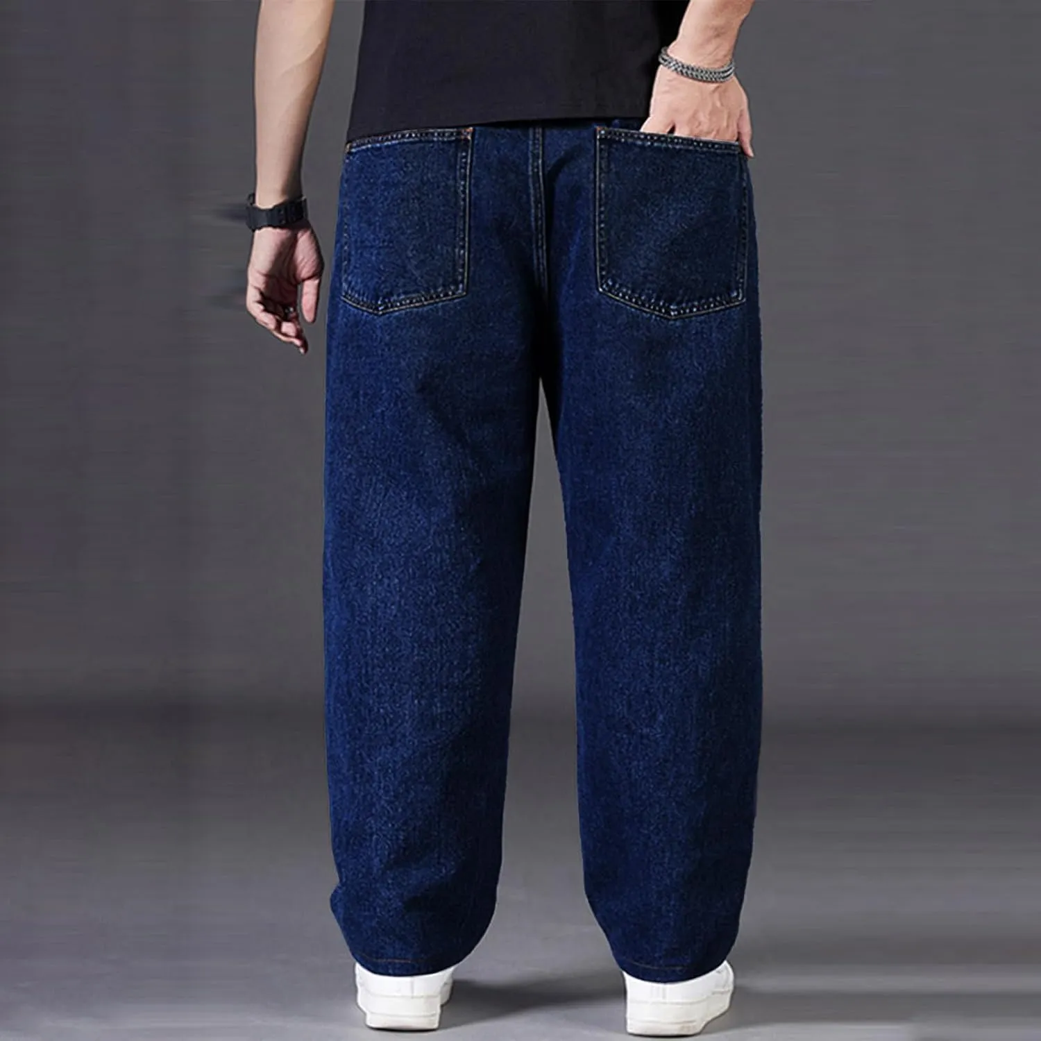 Men's Baggy Cargo Denim Pants Streetwear Y2K Skateboard Jeans Casual Harajuku Straight Leg Loose Fit Jeans Trousers