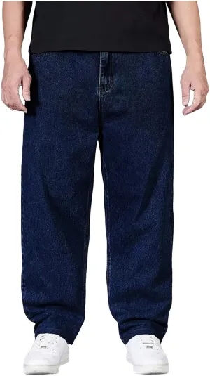Men's Baggy Cargo Denim Pants Streetwear Y2K Skateboard Jeans Casual Harajuku Straight Leg Loose Fit Jeans Trousers
