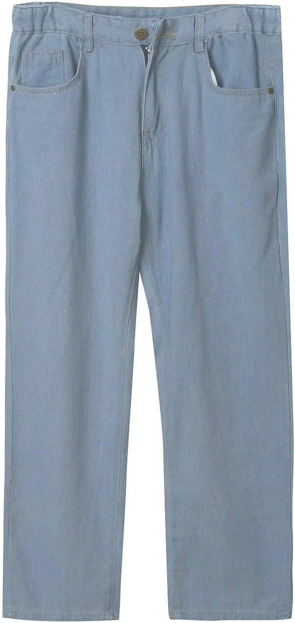 Men's Baggy Cargo Denim Pants Streetwear Y2K Skateboard Jeans Casual Harajuku Straight Leg Loose Fit Jeans Trousers