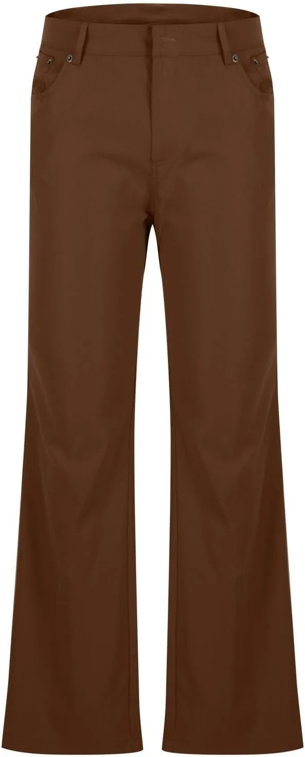 Mens Bell Bottom Pants Slim Fit Classic Comfort Flared Trousers Retro 60s 70s Disco Outfits for Club Show