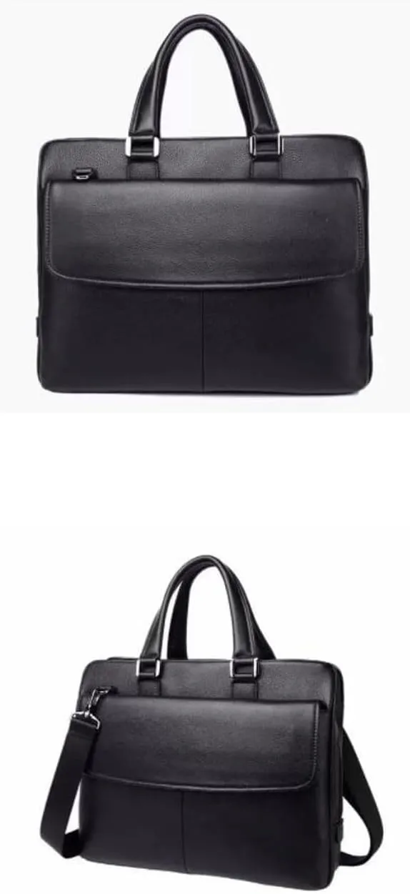 Mens Briefcases Handbags Genuine Leather Messenger Shoulder Bags Laptop Bags Carrying Cases 15Inch