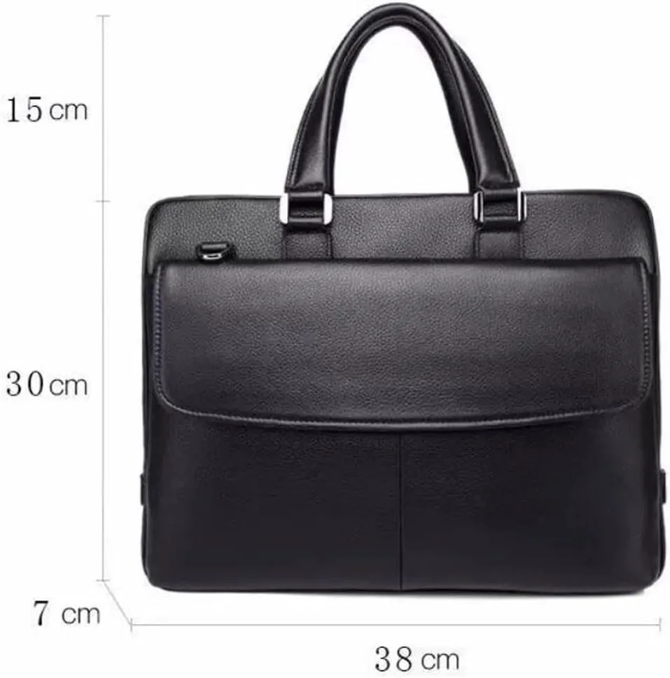 Mens Briefcases Handbags Genuine Leather Messenger Shoulder Bags Laptop Bags Carrying Cases 15Inch