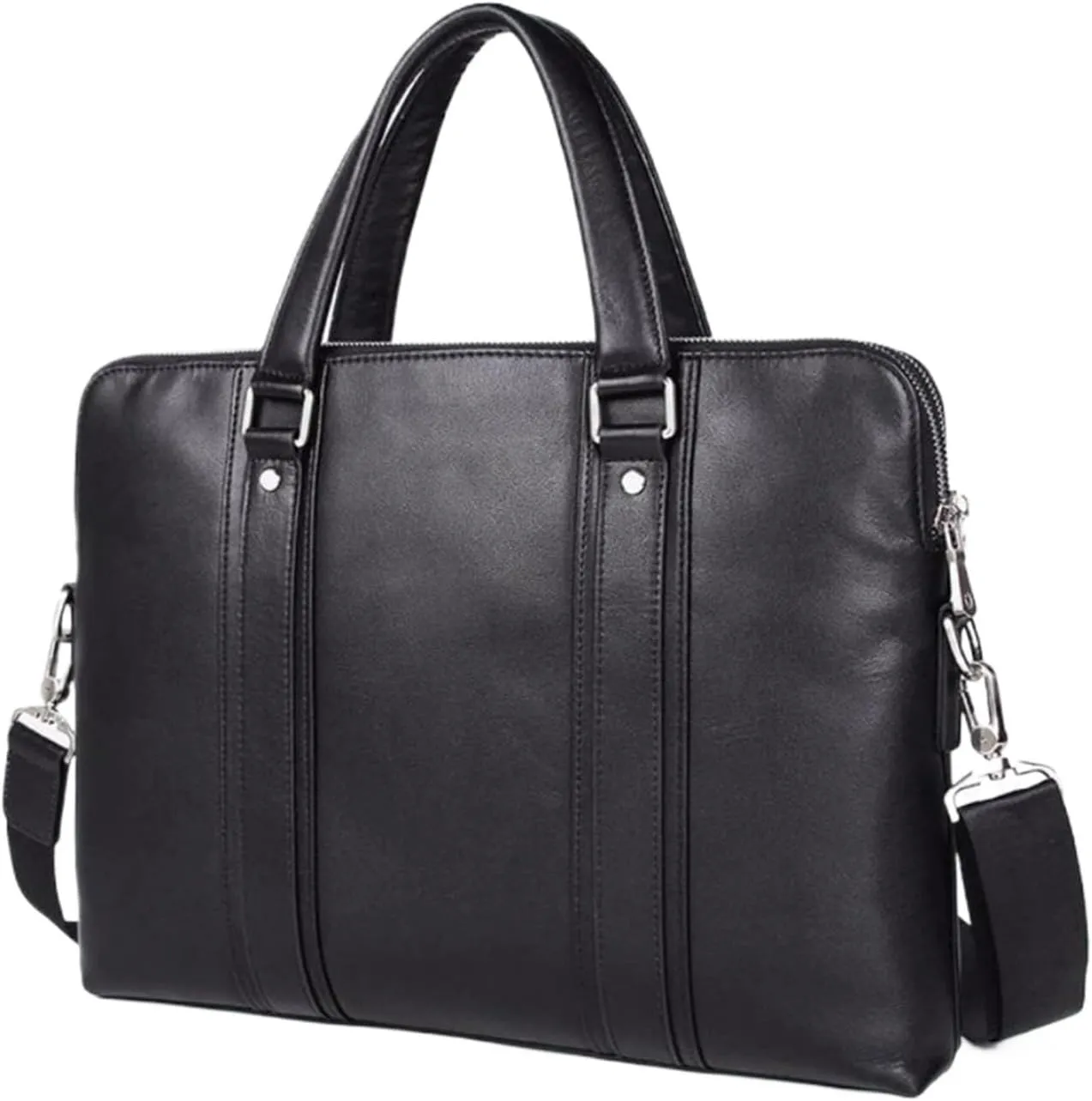 Mens Briefcases Laptop Bags Genuine Leather Messenger Shoulder Bags Carrying Cases Computer Handbags