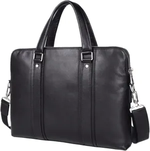 Mens Briefcases Laptop Bags Genuine Leather Messenger Shoulder Bags Carrying Cases Computer Handbags