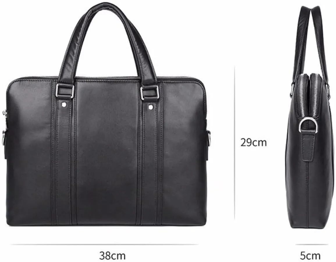 Mens Briefcases Laptop Bags Genuine Leather Messenger Shoulder Bags Carrying Cases Computer Handbags