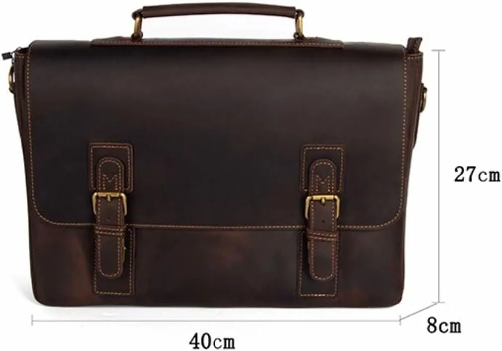 Mens Briefcases Laptop Bags Messenger Shoulder Bags Computer Carrying Cases Genuine Leather Handbags