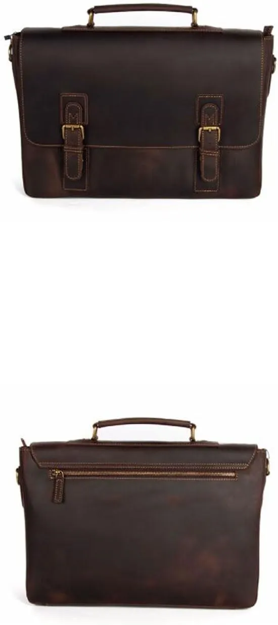 Mens Briefcases Laptop Bags Messenger Shoulder Bags Computer Carrying Cases Genuine Leather Handbags