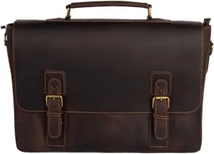 Mens Briefcases Laptop Bags Messenger Shoulder Bags Computer Carrying Cases Genuine Leather Handbags