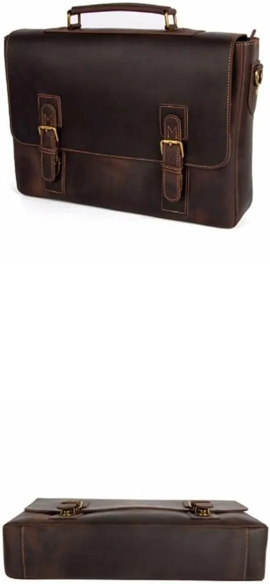 Mens Briefcases Laptop Bags Messenger Shoulder Bags Computer Carrying Cases Genuine Leather Handbags