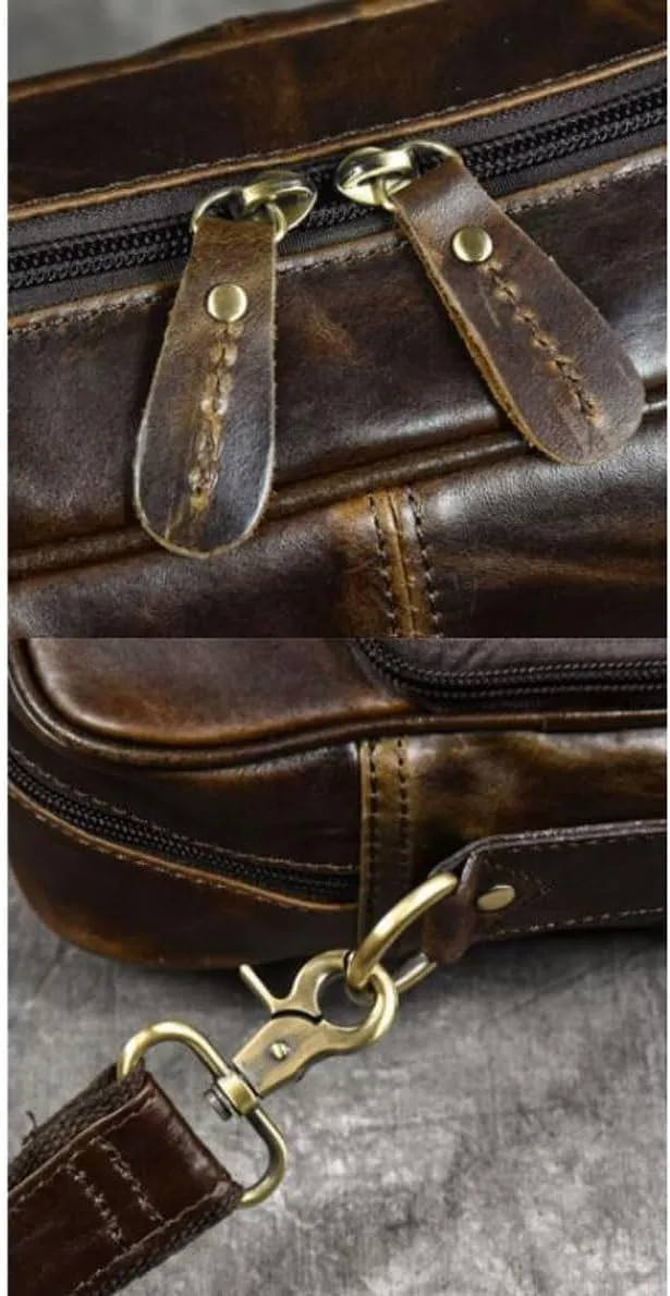 Mens Business Handbags Briefcases Laptop Bags Genuine Leather Carrying Cases Messenger Shoulder Bags