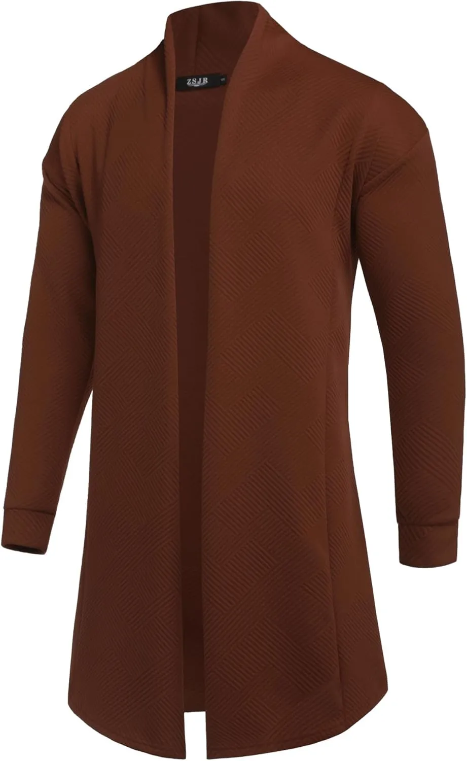 Mens Cardigan Texture Fashion Long Sleeve Shawl Casual Open Front Drape Cape Overcoat