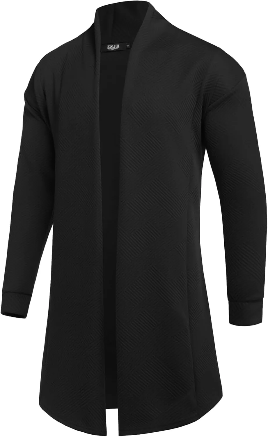 Mens Cardigan Texture Fashion Long Sleeve Shawl Casual Open Front Drape Cape Overcoat