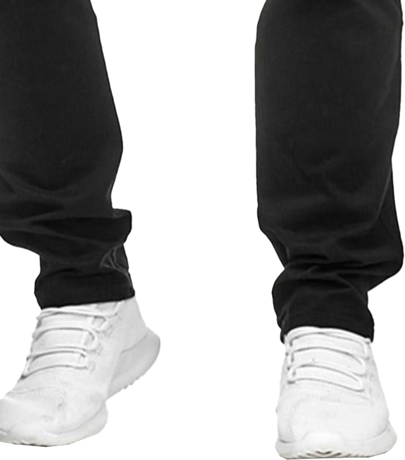 Mens Chinos Lounge Dress Pants Classic Comfort Casual Solid Trousers Straight Leg Full Length Trousers