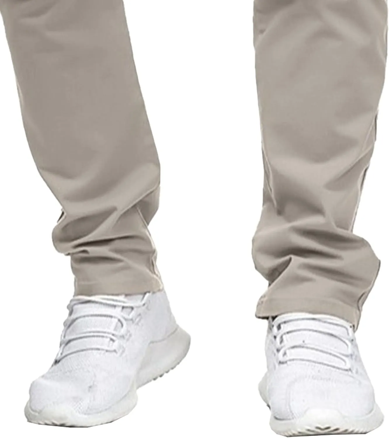Mens Chinos Lounge Dress Pants Classic Comfort Casual Solid Trousers Straight Leg Full Length Trousers