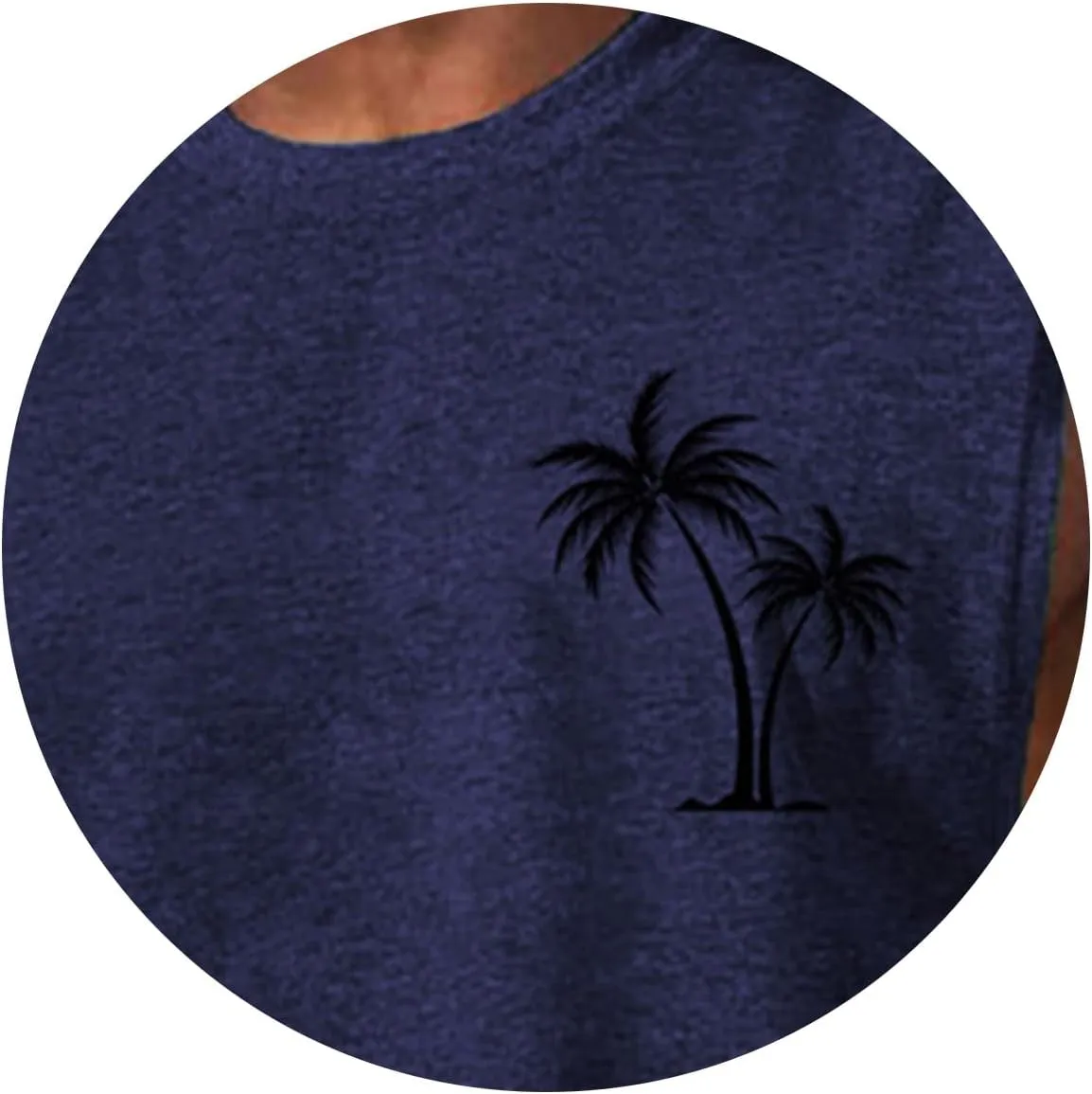 Mens Hawaiian Beach Tank Tops Summer Palm Tree Print Sleeveless Undershirts Loose Fit Muscle Fitness Vacation Tops