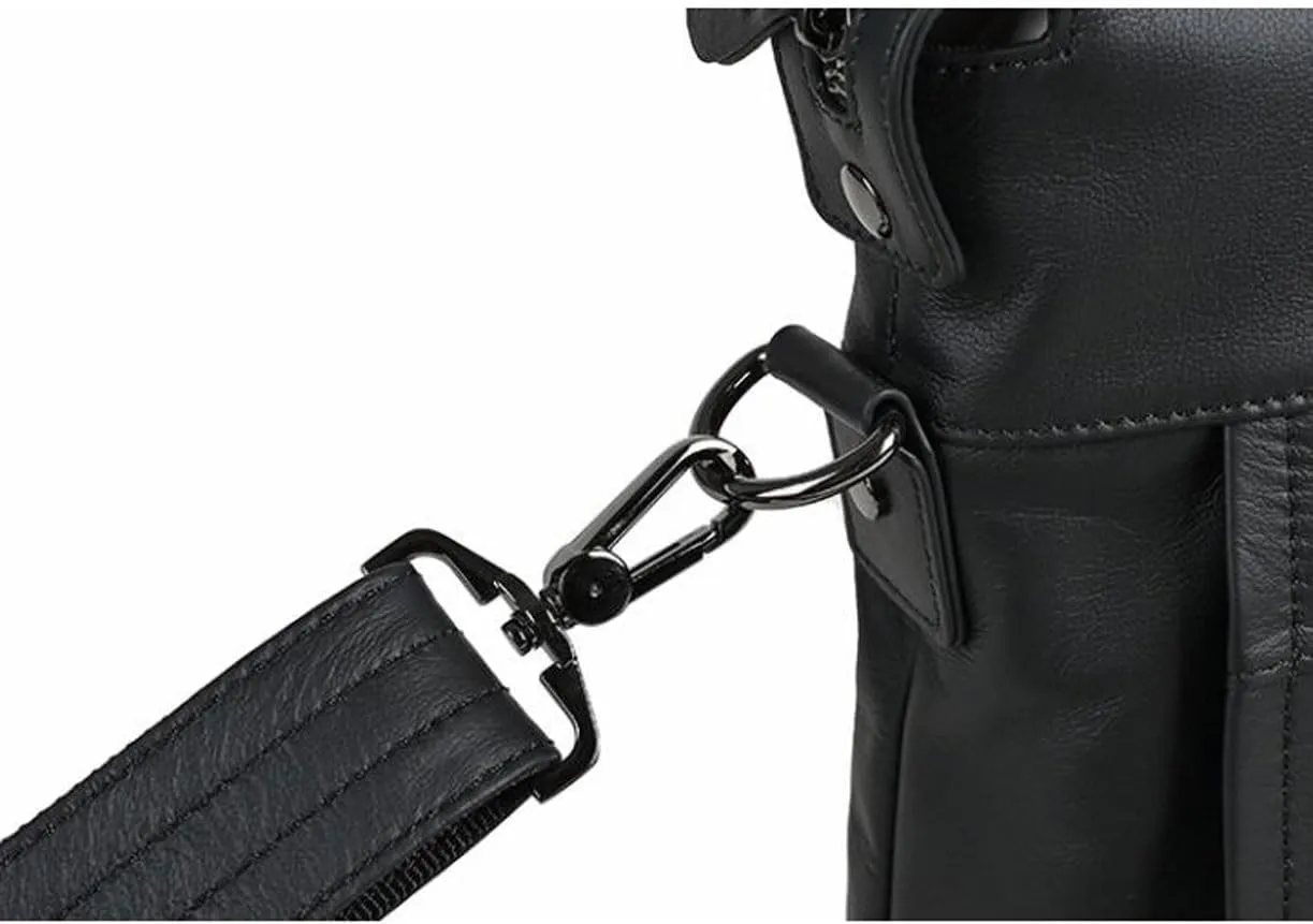 Mens Messenger Shoulder Bags Carrying Cases Leather Laptop Bags Business Handbags Briefcases 15Inch