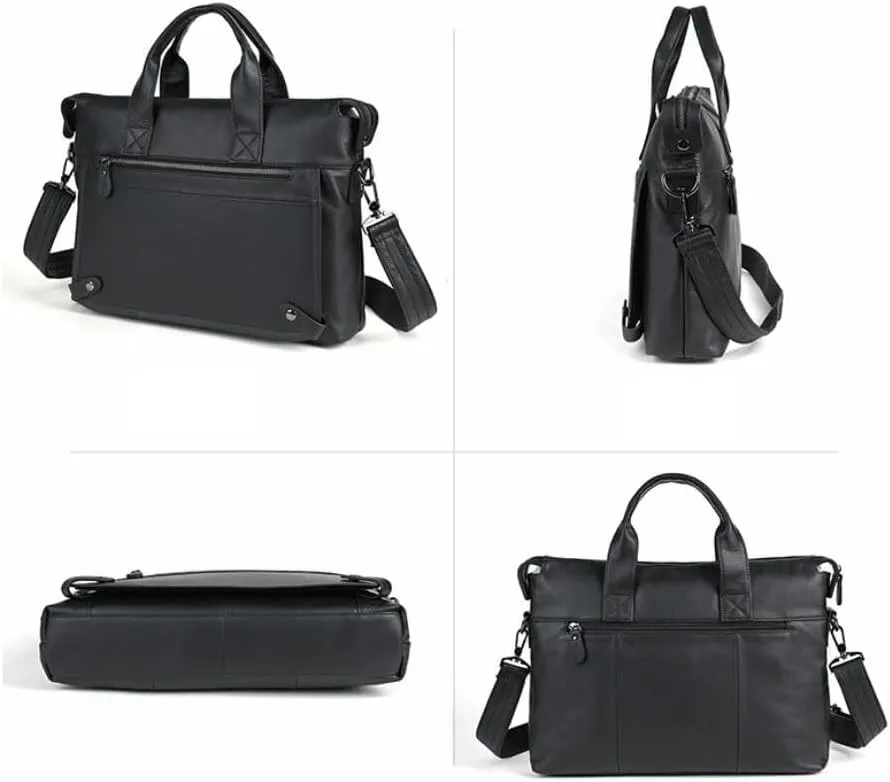 Mens Messenger Shoulder Bags Carrying Cases Leather Laptop Bags Business Handbags Briefcases 15Inch