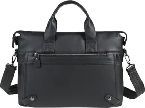 Mens Messenger Shoulder Bags Carrying Cases Leather Laptop Bags Business Handbags Briefcases 15Inch