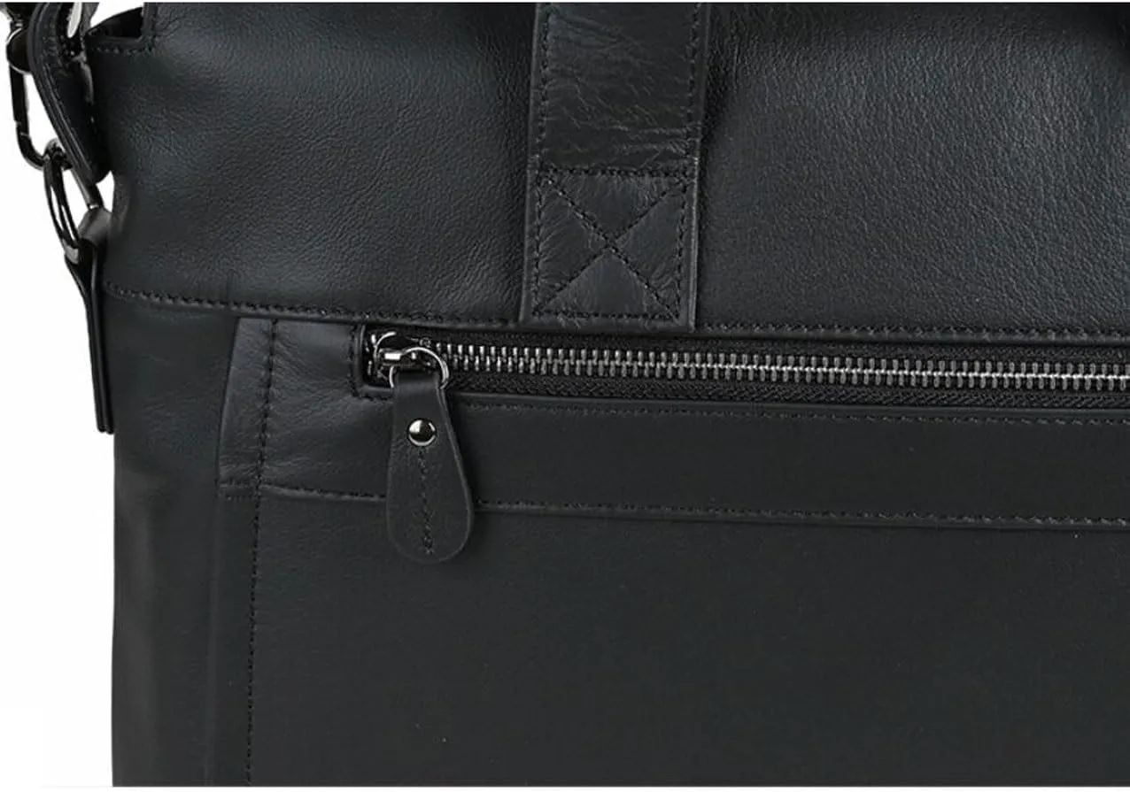 Mens Messenger Shoulder Bags Carrying Cases Leather Laptop Bags Business Handbags Briefcases 15Inch