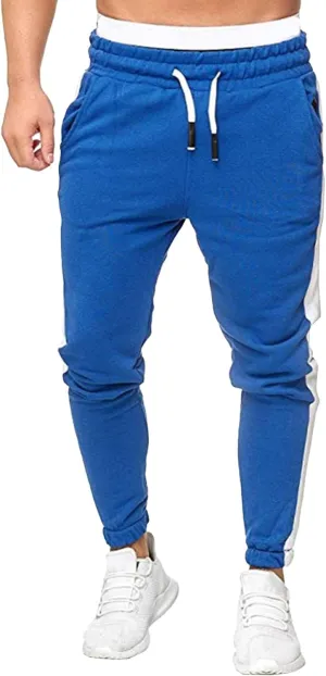 Men's Solid Elastic Waist Baggy Cargo Pants Vintage Casual Jogging Trousers Classic Comfort Hiking Sweatpants