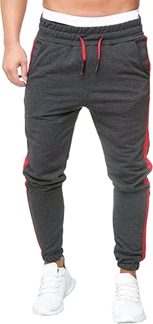 Men's Solid Elastic Waist Baggy Cargo Pants Vintage Casual Jogging Trousers Classic Comfort Hiking Sweatpants