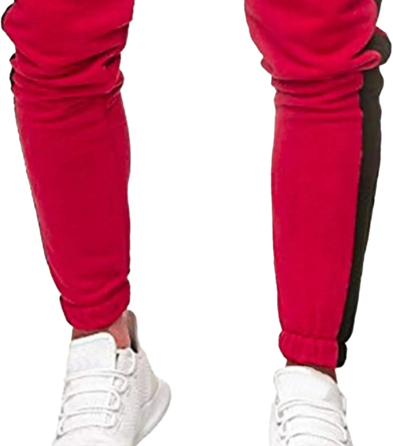 Men's Solid Elastic Waist Baggy Cargo Pants Vintage Casual Jogging Trousers Classic Comfort Hiking Sweatpants