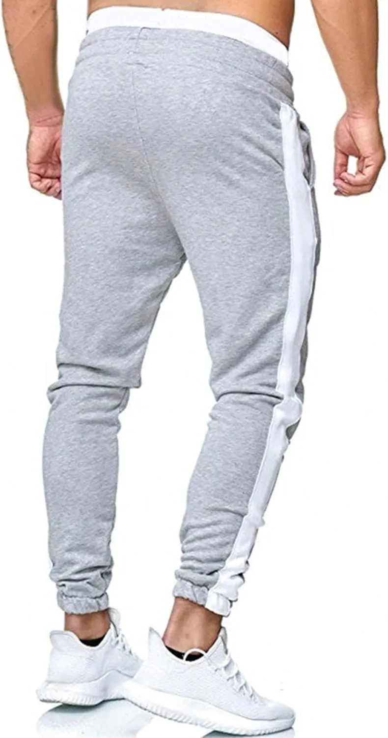 Men's Solid Elastic Waist Baggy Cargo Pants Vintage Casual Jogging Trousers Classic Comfort Hiking Sweatpants