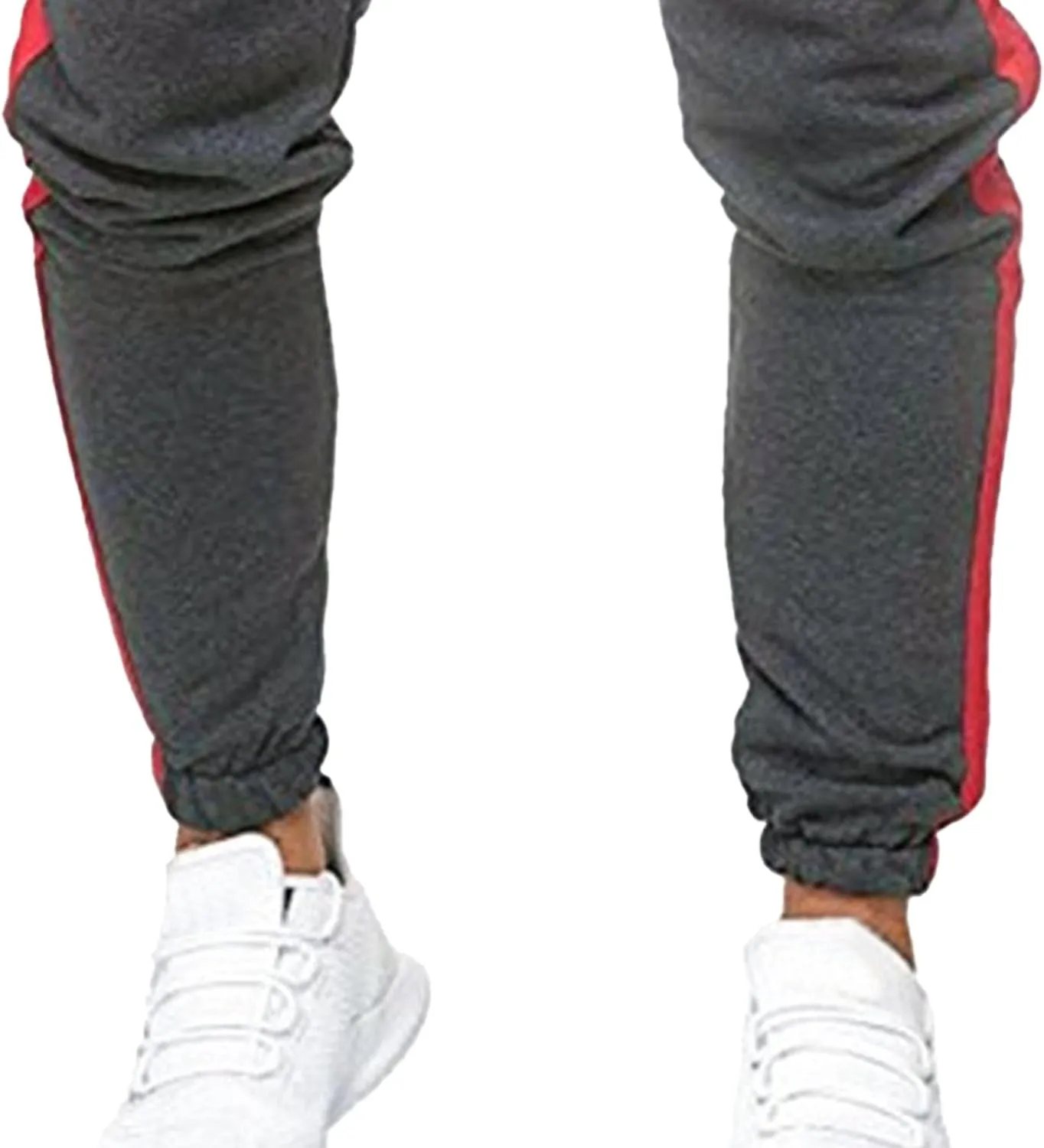 Men's Solid Elastic Waist Baggy Cargo Pants Vintage Casual Jogging Trousers Classic Comfort Hiking Sweatpants