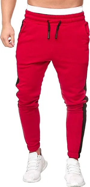 Men's Solid Elastic Waist Baggy Cargo Pants Vintage Casual Jogging Trousers Classic Comfort Hiking Sweatpants
