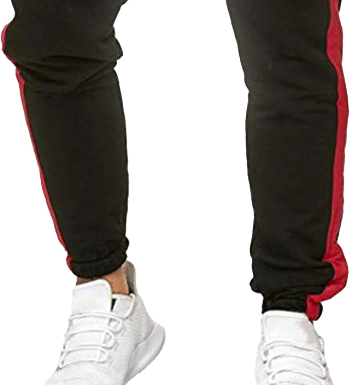 Men's Solid Elastic Waist Baggy Cargo Pants Vintage Casual Jogging Trousers Classic Comfort Hiking Sweatpants