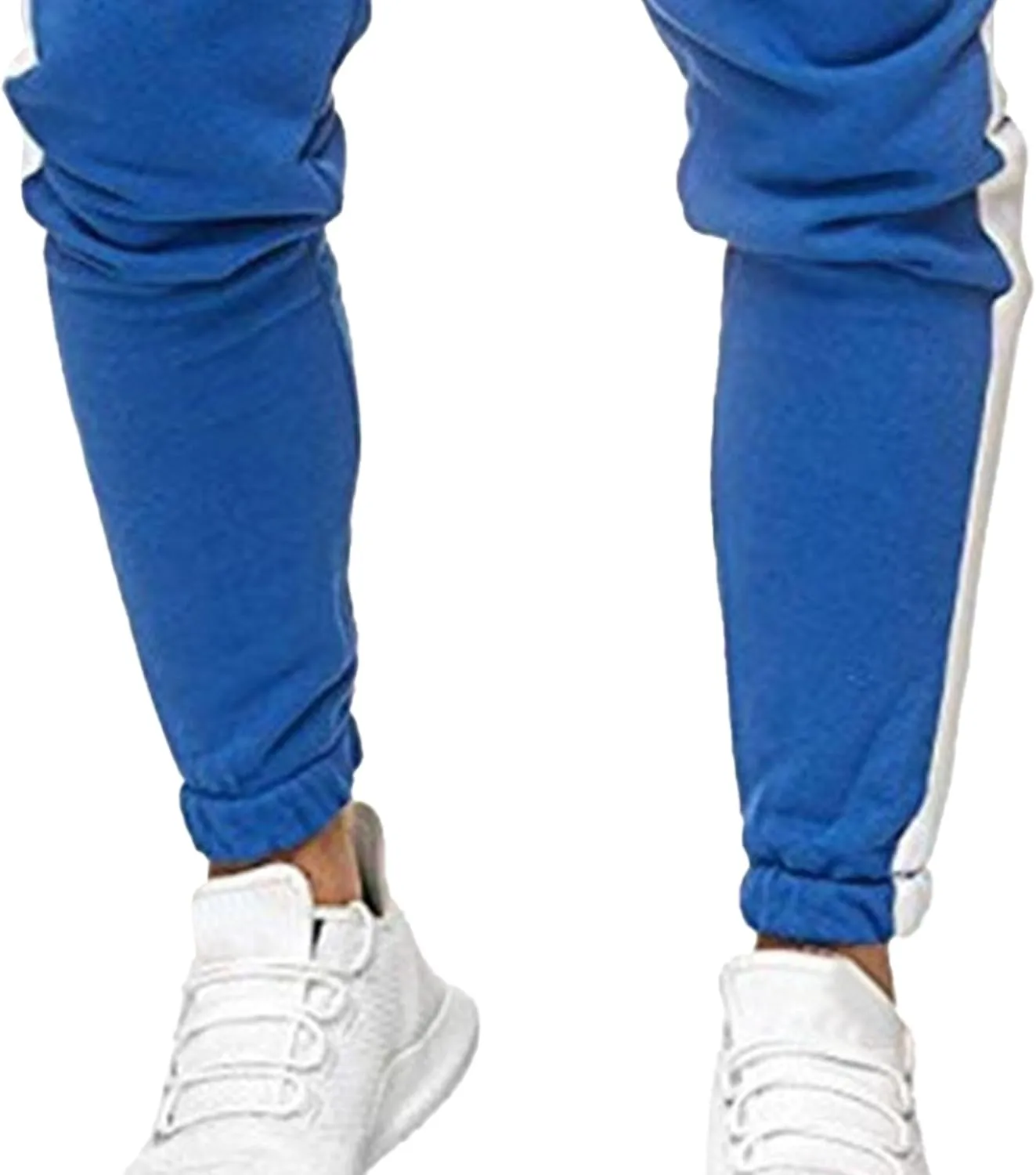 Men's Solid Elastic Waist Baggy Cargo Pants Vintage Casual Jogging Trousers Classic Comfort Hiking Sweatpants