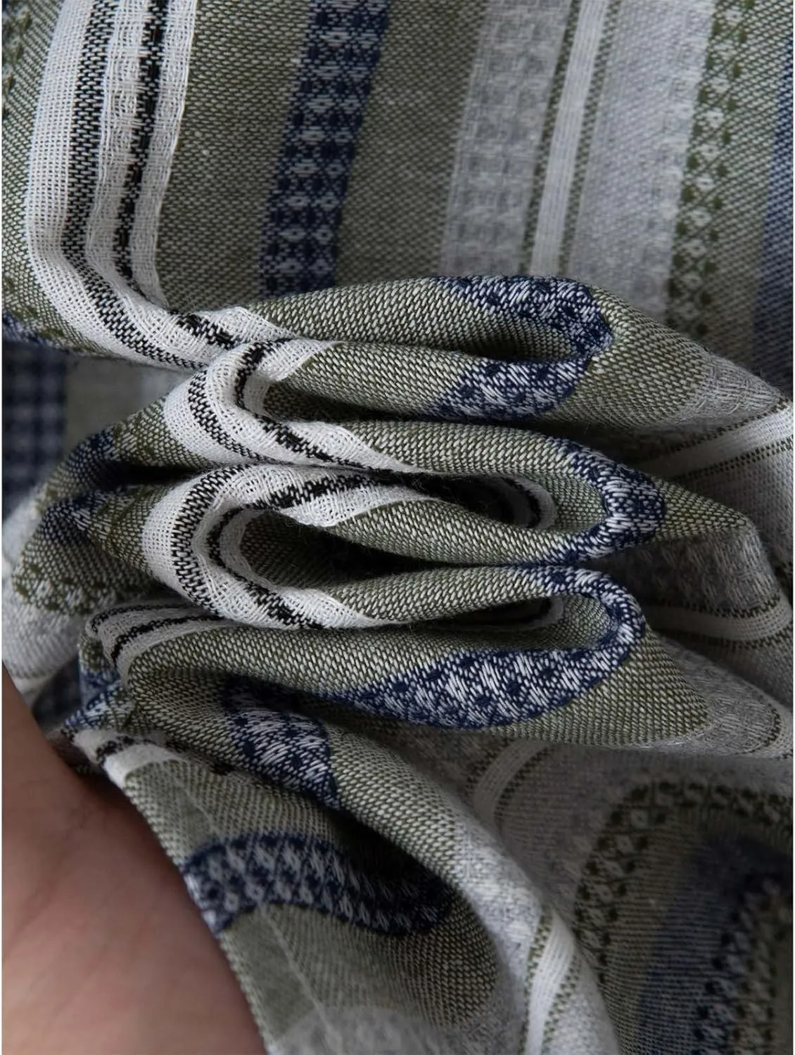 Men's Vertical Striped Dress Shirts Long Sleeve Cotton Linen Button Down Shirt Fashion Lapel Blouse with Pocket