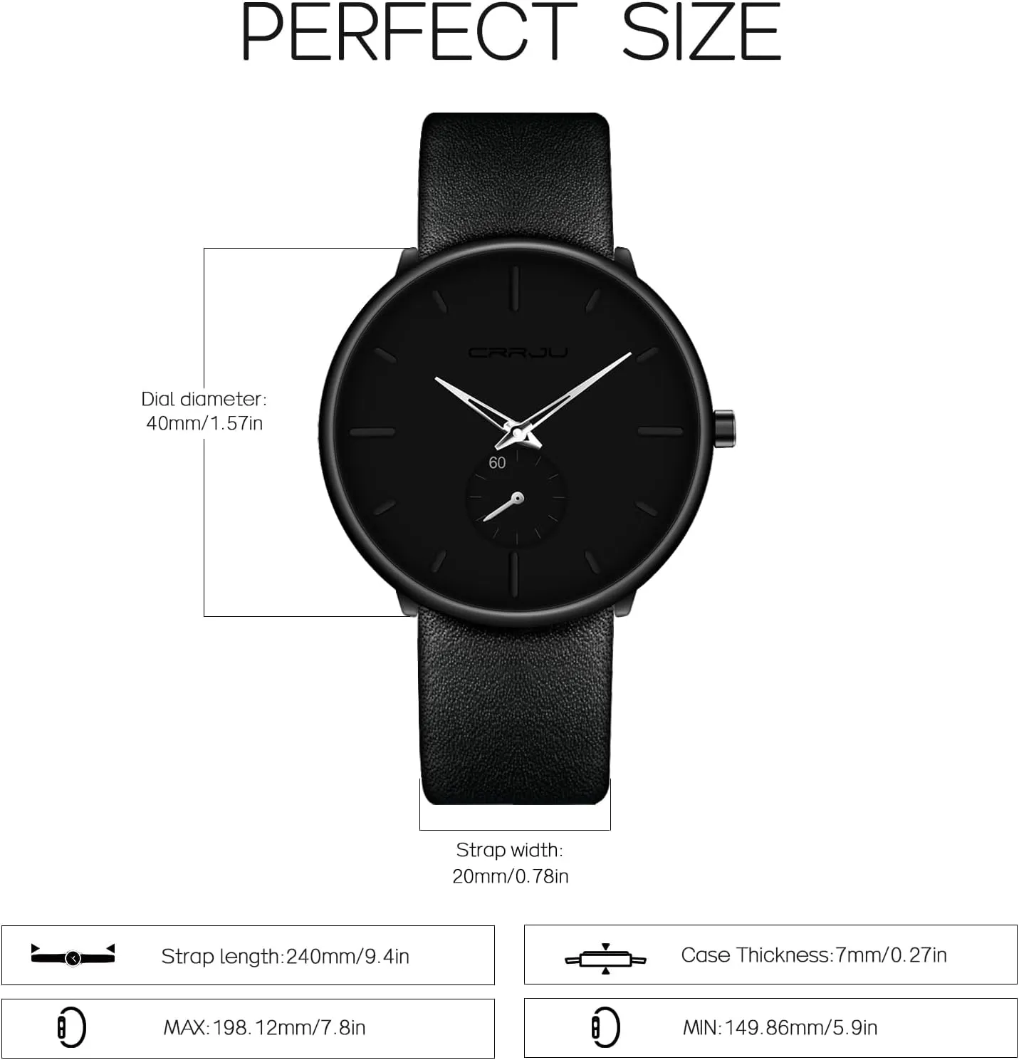 Mens Watches Ultra-Thin Minimalist Waterproof-Fashion Wrist Watch for Men Unisex Dress with Leather Band