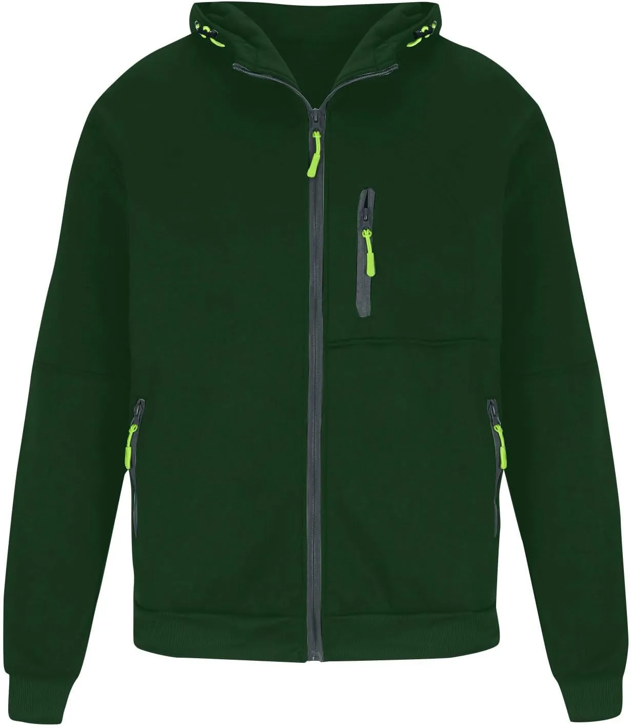 Men's Zip-Up Hoodie Solid Colour Slim Jacket Casual Long Sleeve Pocket Coat Lightweight Warm Tops