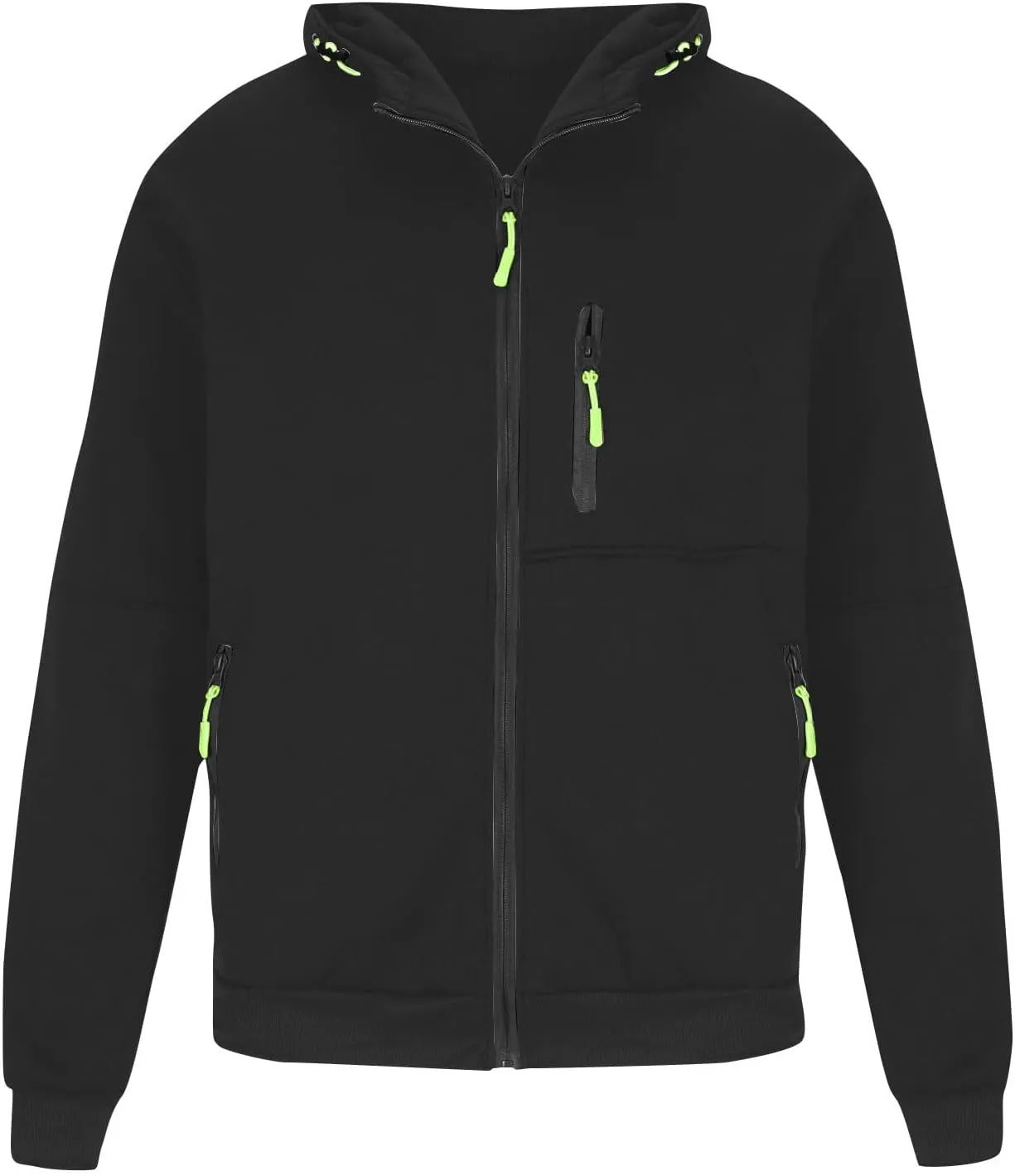 Men's Zip-Up Hoodie Solid Colour Slim Jacket Casual Long Sleeve Pocket Coat Lightweight Warm Tops