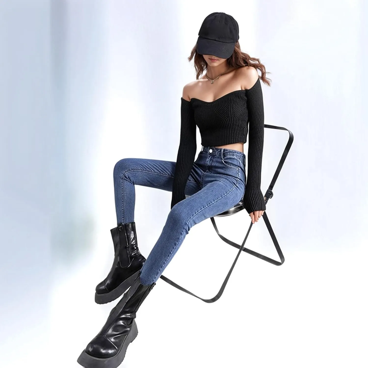 Mid Rise Denim Jeans Womens Lace-Up Bell Tie Waist Denim Pants Stretchy Flare Jeans Trouser Leggings