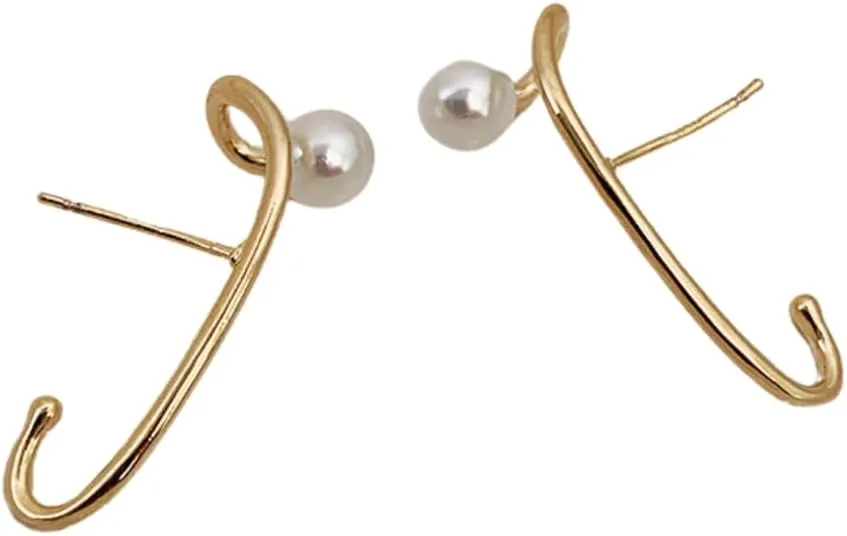 Minimalist Wide Wrap Stud Earrings for Women Trendy Gold Simple Dainty Piercing Cute Personalized Earrings Birthday Jewelry