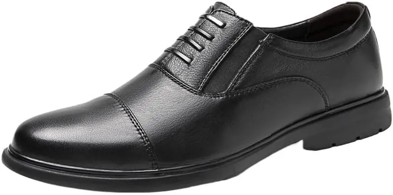 Modern Men's Casual Leather Shoes Slip On Pointed Toe Loafers Classic Business Non Slip Oxford
