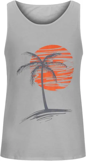 Muscularfit Tank Tops for Men Sleeveless Crewneck Shirts Summer Casual Gradient Color Pullover Athletic Gym Workout Tee Tops