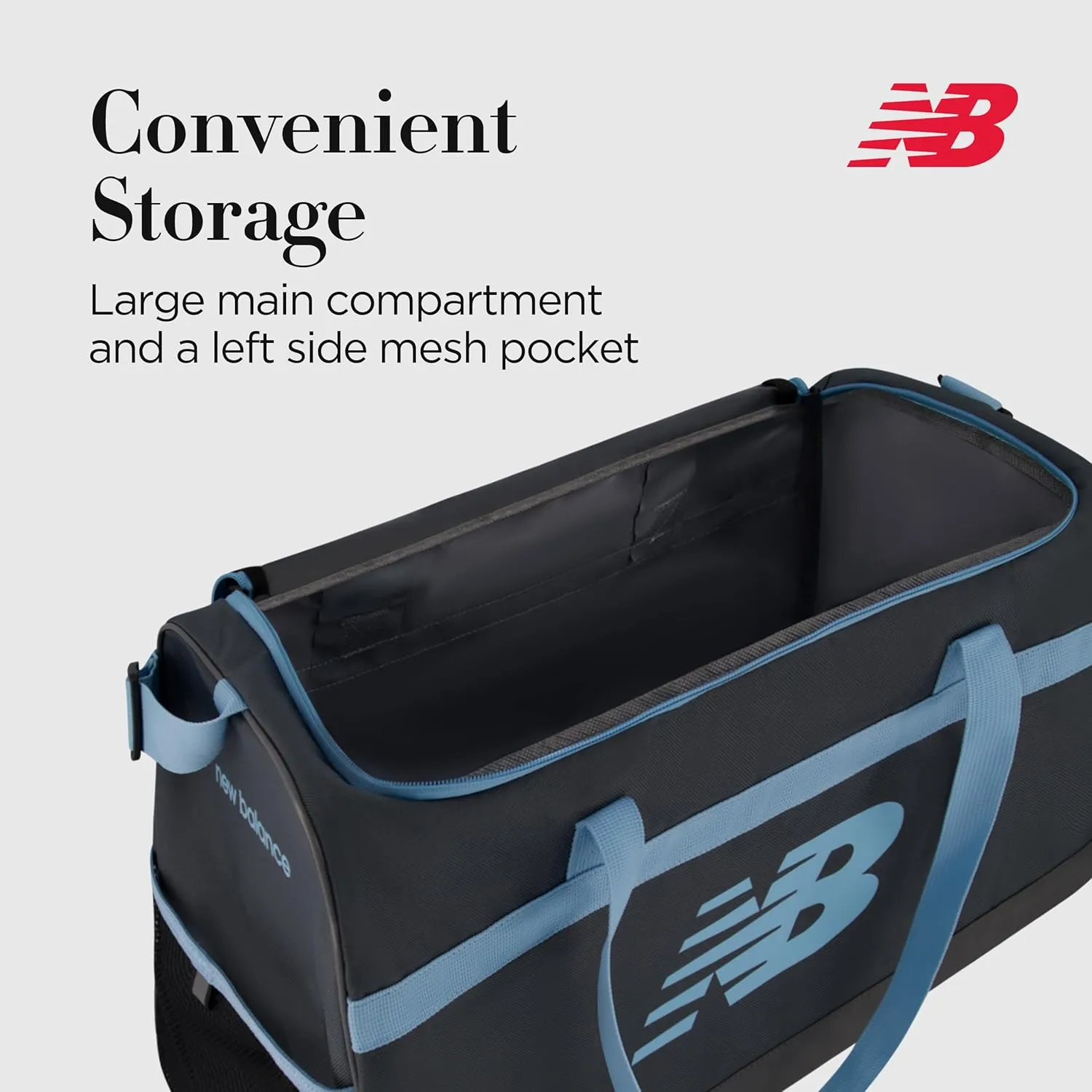 New Balance Duffel Bag, Medium Gym Travel Luggage with Carry Handles and Adjustable Shoulder Strap