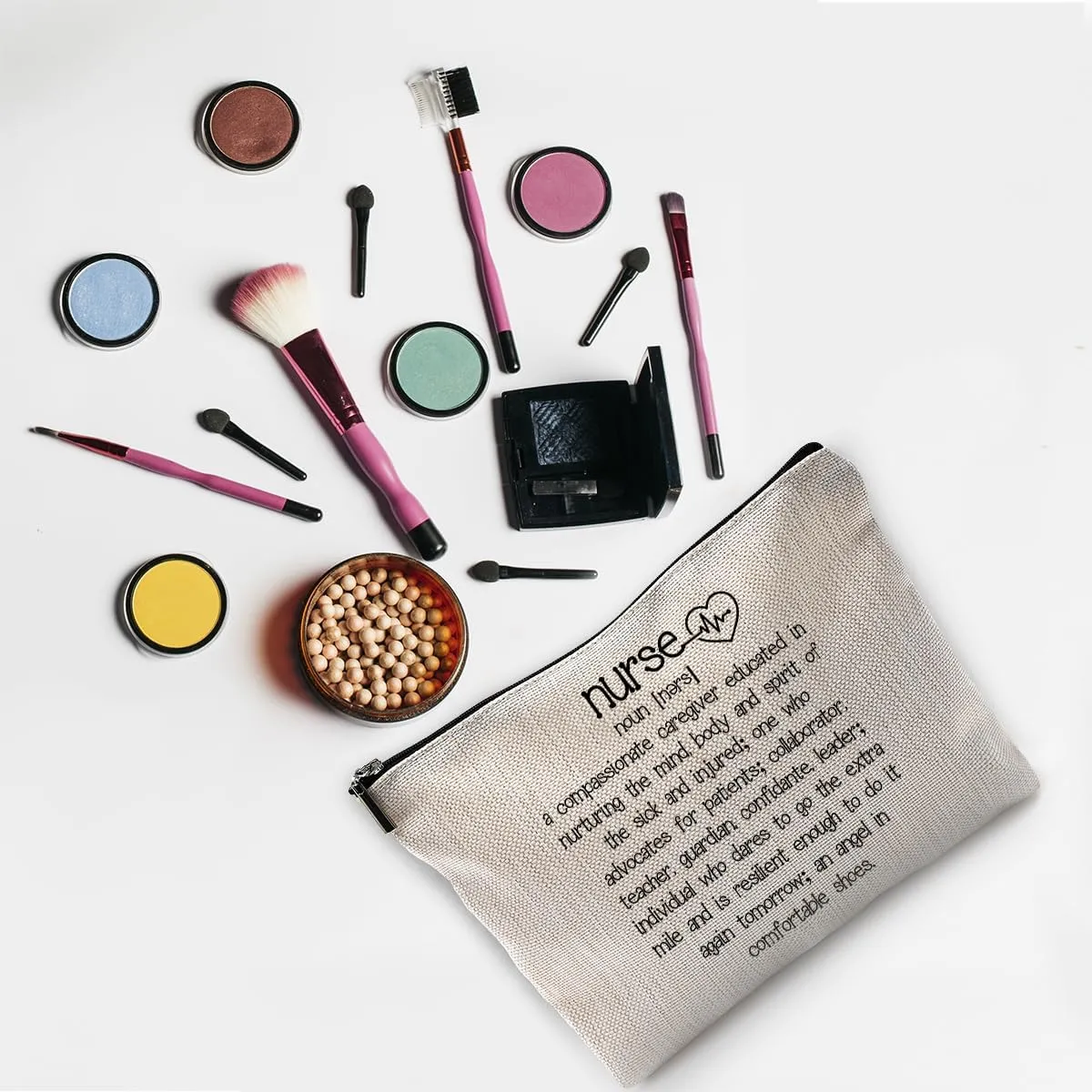 Nurse Definition Makeup Bag Travel Cosmetic Bags,Funny Nurse Nursing Cosmetic Bags with Zipper Pouch Travel Toiletry Case,Nurse Appreciation Graduation Healthcare Gifts,Gifts for Women Nursing Student