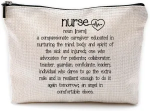 Nurse Definition Makeup Bag Travel Cosmetic Bags,Funny Nurse Nursing Cosmetic Bags with Zipper Pouch Travel Toiletry Case,Nurse Appreciation Graduation Healthcare Gifts,Gifts for Women Nursing Student