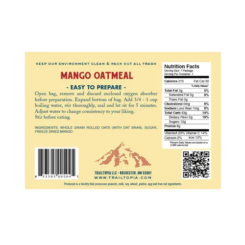 Oatmeal (multiple flavors) by Trailtopia