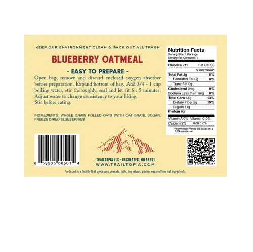Oatmeal (multiple flavors) by Trailtopia