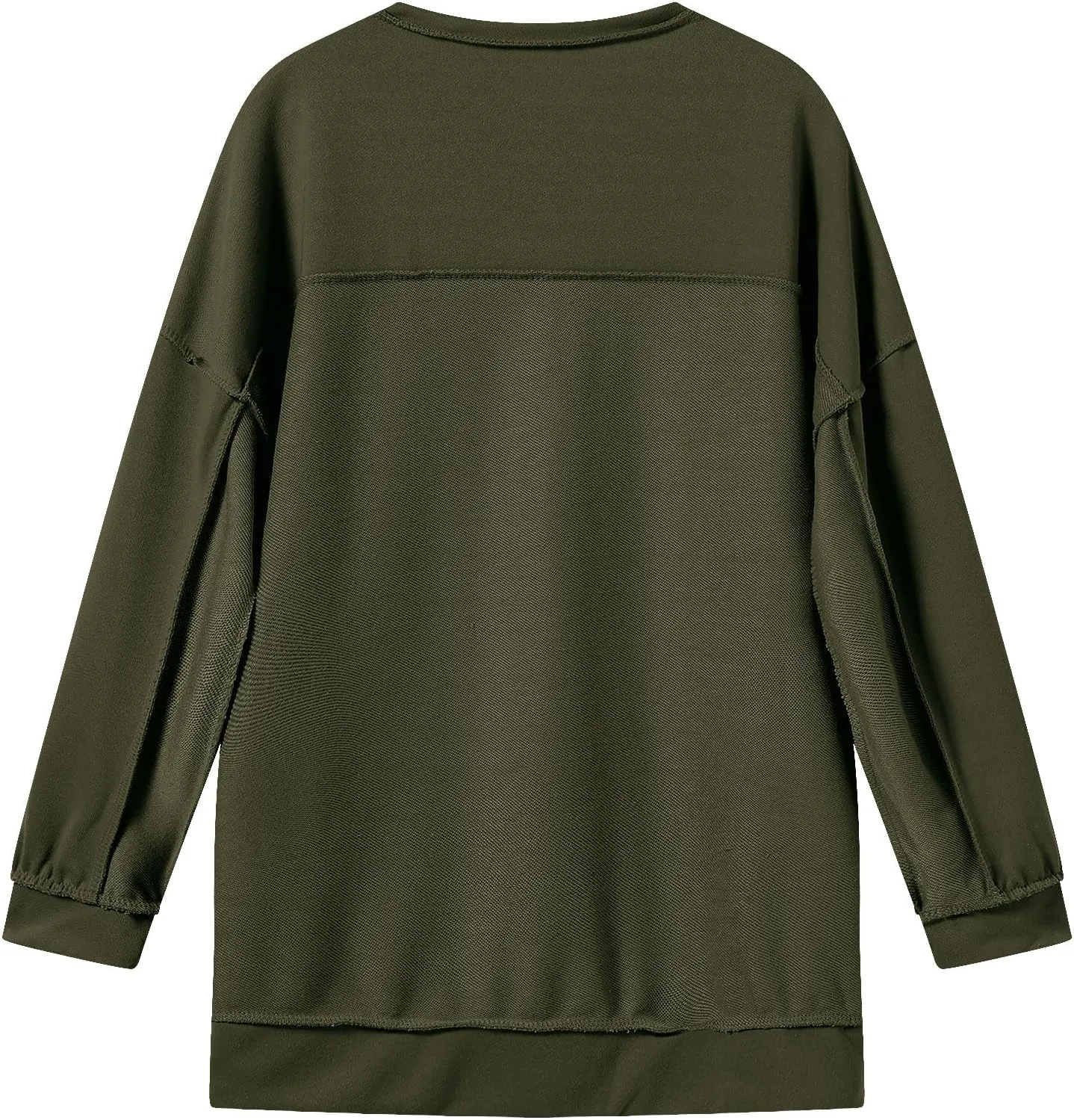 ODIZLI Womens Sweatshirts Trendy Oversized Fall Winter Sweatshirt Long Sleeve Crew Neck Button Casual Y2K Pullover Top