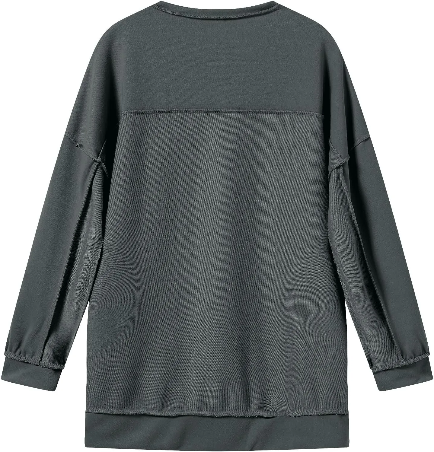 ODIZLI Womens Sweatshirts Trendy Oversized Fall Winter Sweatshirt Long Sleeve Crew Neck Button Casual Y2K Pullover Top