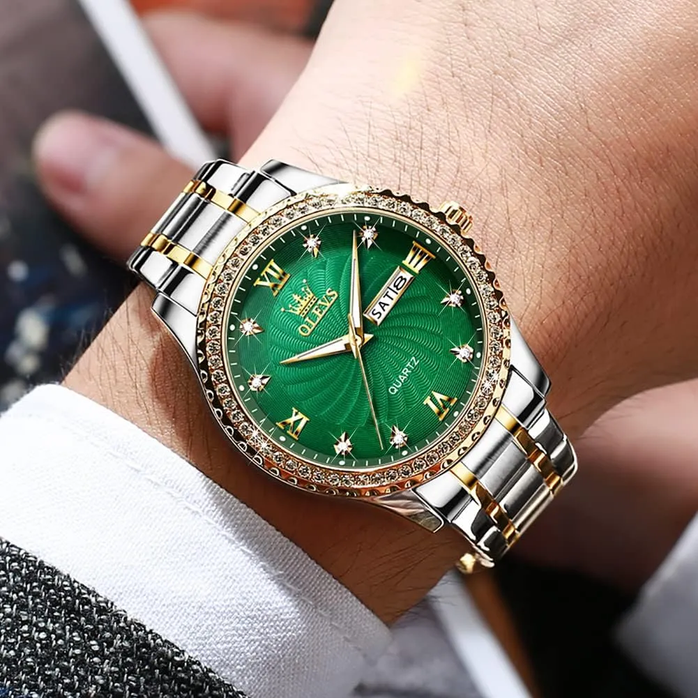 OLEVS Mens WatchesBig Dial Watches for MenDay Date Watches MenMens Waterproof WatchesMens Stainless Steel WatchesAnalog Quartz Men's WatchesRelojes para Hombre