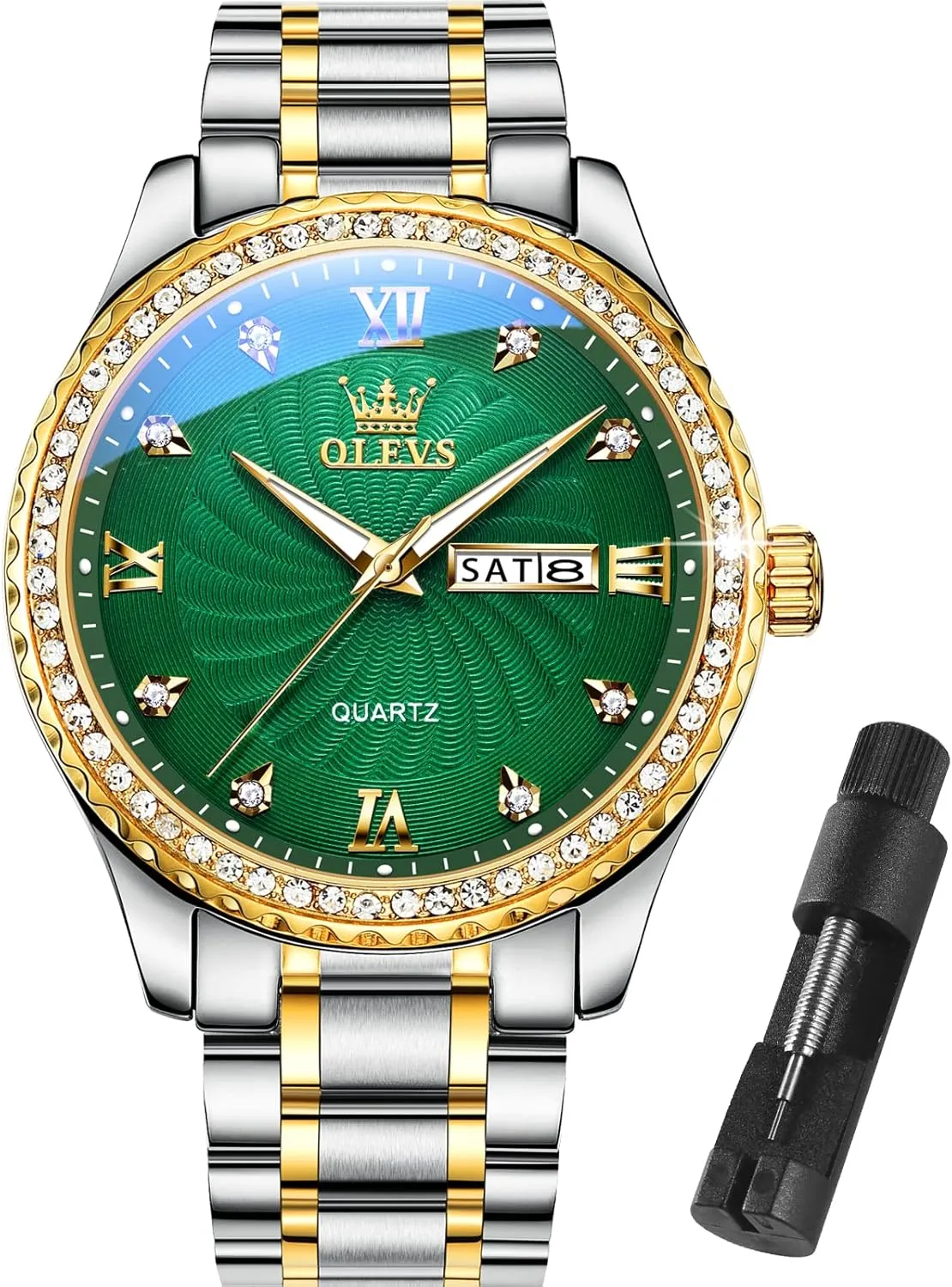 OLEVS Mens WatchesBig Dial Watches for MenDay Date Watches MenMens Waterproof WatchesMens Stainless Steel WatchesAnalog Quartz Men's WatchesRelojes para Hombre