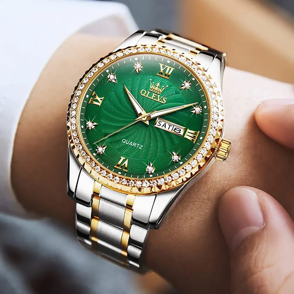 OLEVS Mens WatchesBig Dial Watches for MenDay Date Watches MenMens Waterproof WatchesMens Stainless Steel WatchesAnalog Quartz Men's WatchesRelojes para Hombre