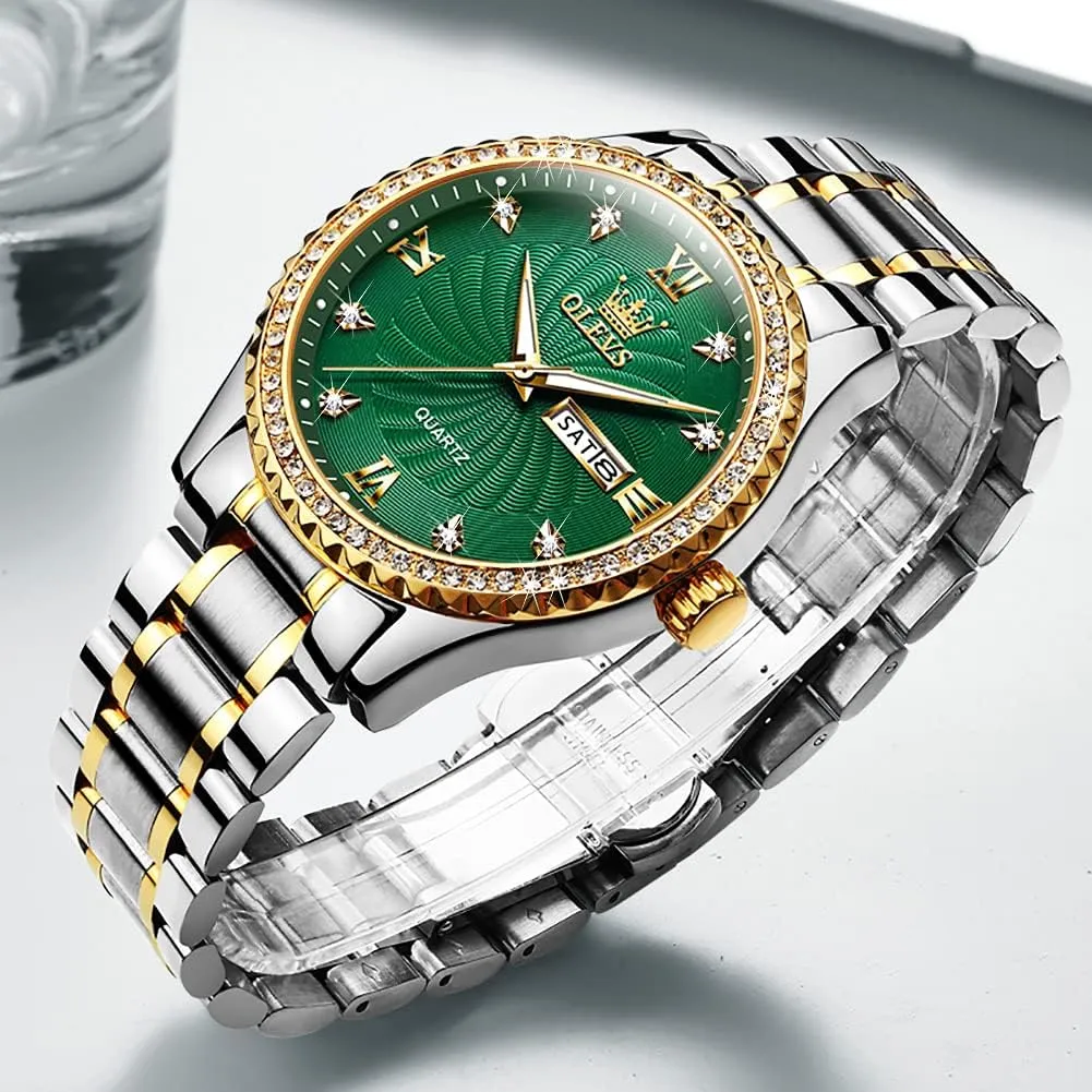 OLEVS Mens WatchesBig Dial Watches for MenDay Date Watches MenMens Waterproof WatchesMens Stainless Steel WatchesAnalog Quartz Men's WatchesRelojes para Hombre